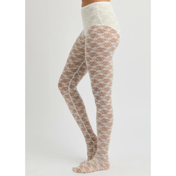 self-portrait x Christopher Kane Lace Tights in White Small New Nylons Pantyhose - Picture 9 of 12